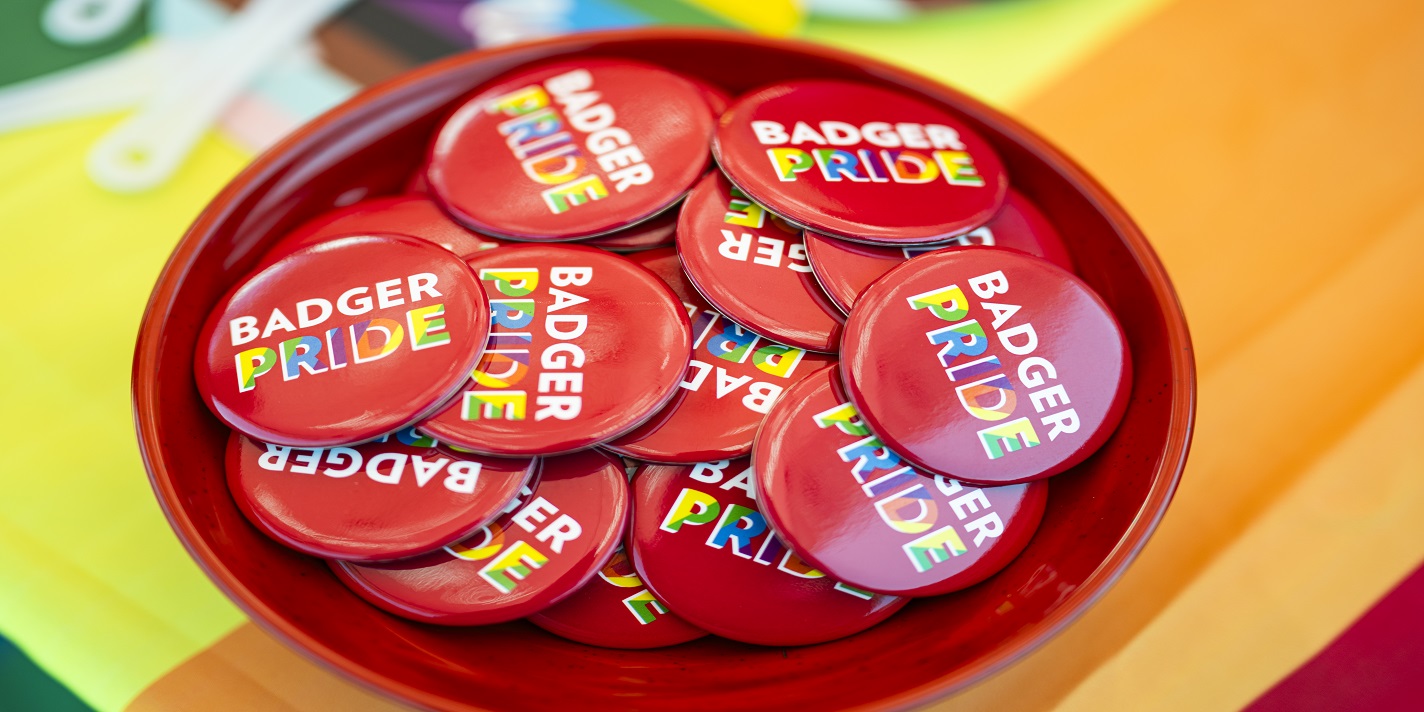 GSCC Buttons reading "Badger Pride"