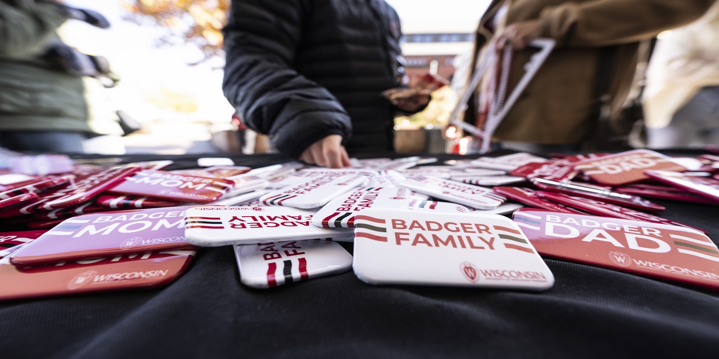 A table with buttons that read "Badger Family"