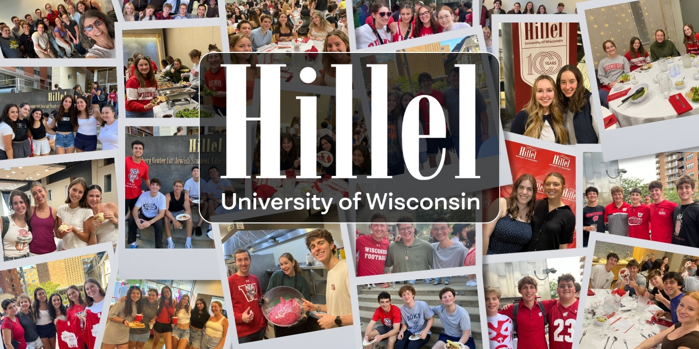 Collage of students that are a part of Hillel at UW-Madison