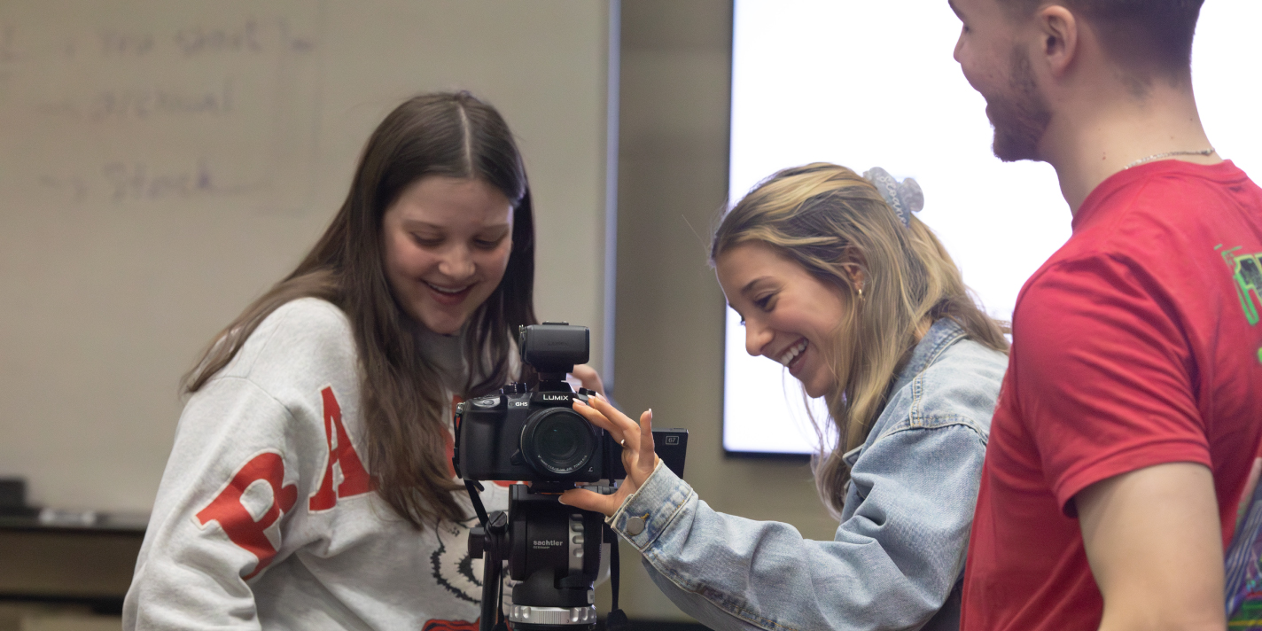 Students using a DSLR camera