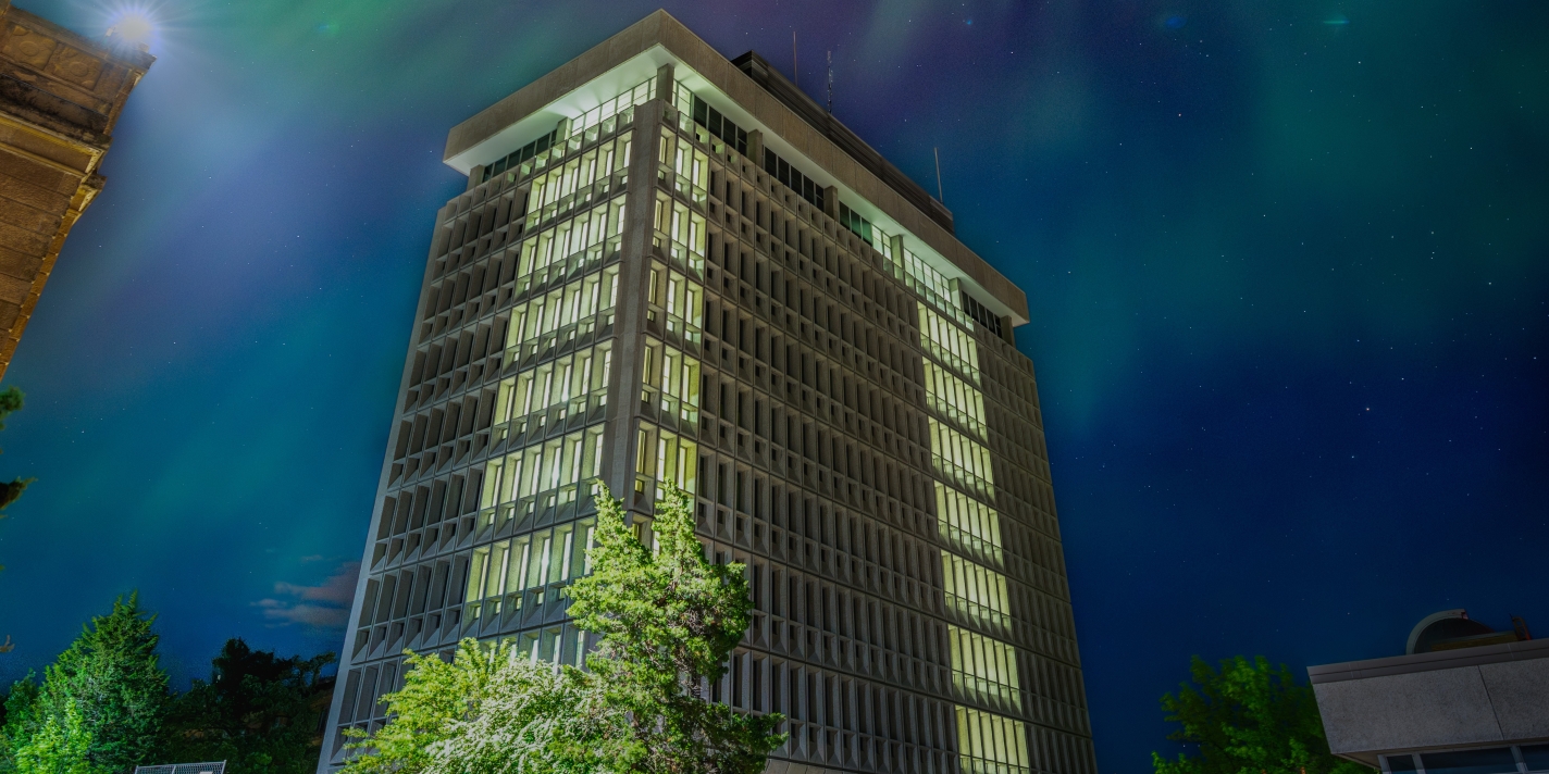 Image of Van Vleck at night