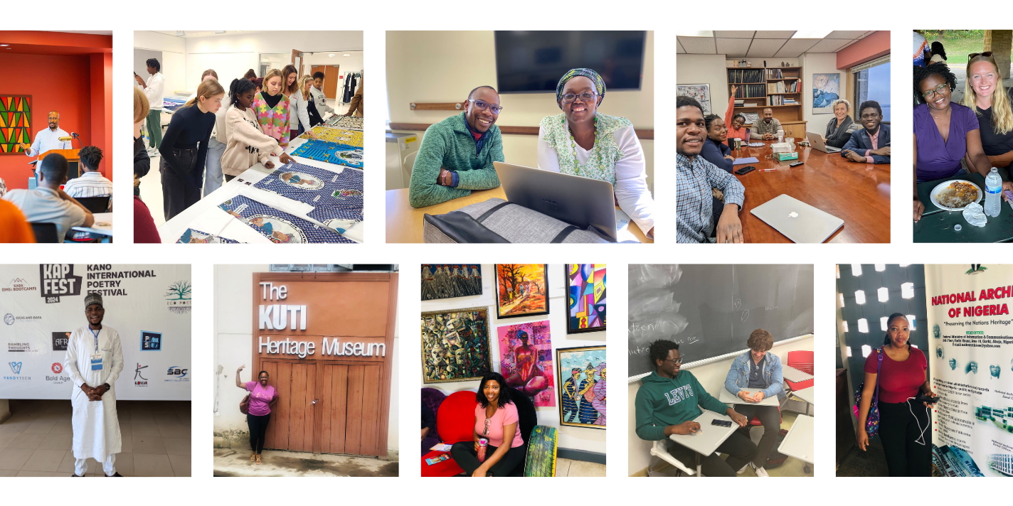Collage of images showing students