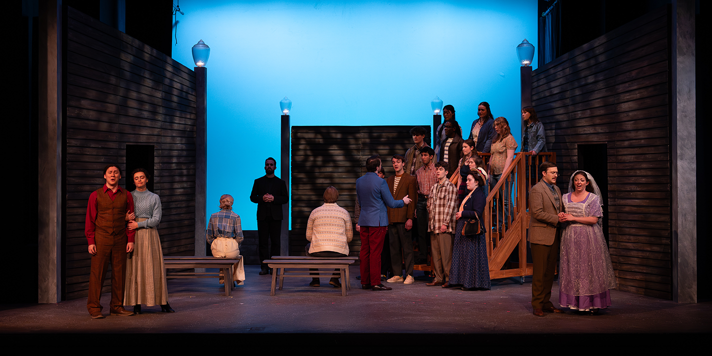Students performing a play.